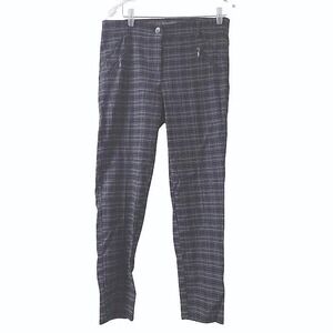 JONES NEW YORK plaid pants womens size 8 stretch zipper pockets career casual